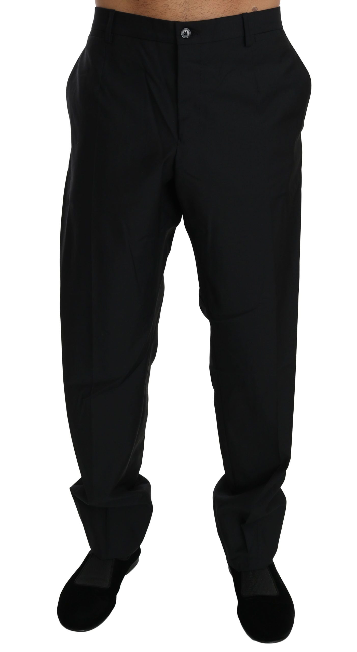 Elegante schwarze Anzughose aus Schurwolle
