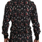 Dolce & Gabbana Black Musical Instrument Slim fit Shirt