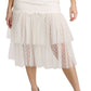 Elegant White Lace High-Waist Skirt