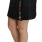 Elegant High-Waist Embellished Black Skirt