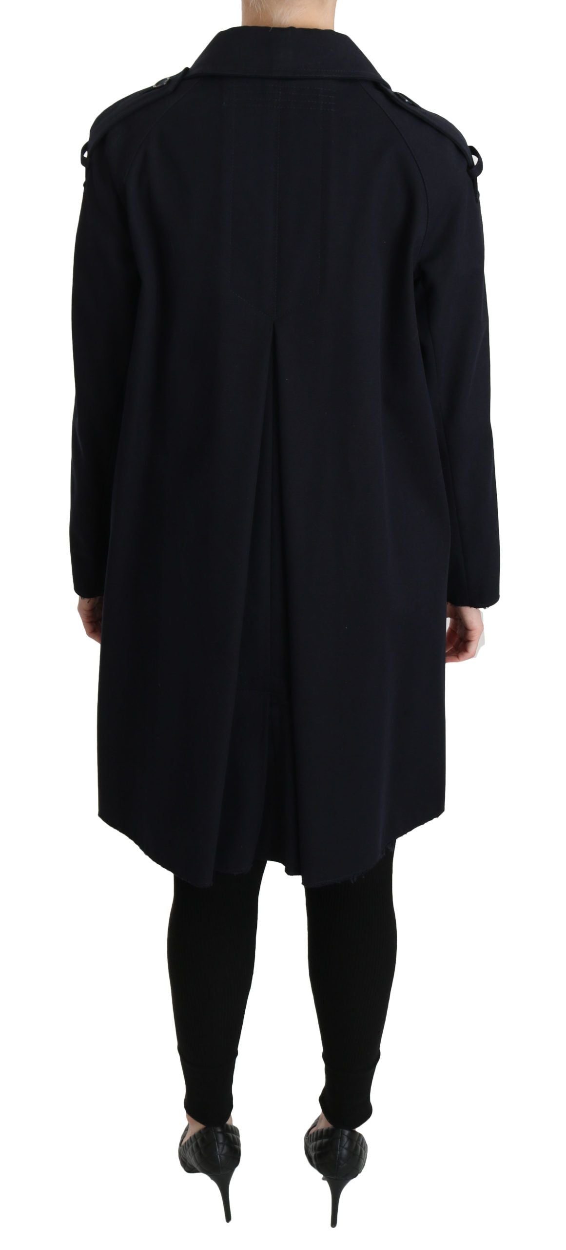 Elegante giacca blu foderata a pois