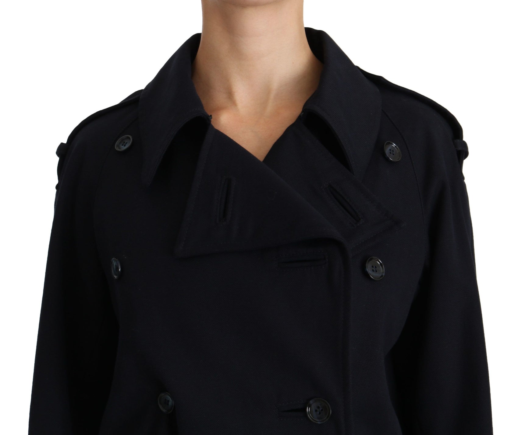 Elegante giacca blu foderata a pois