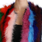 Elegant Multicolor Feather Long Coat Jacket