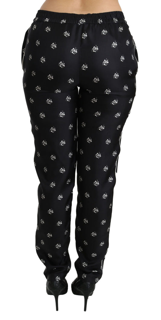 Pantaloni eleganti in seta a vita media