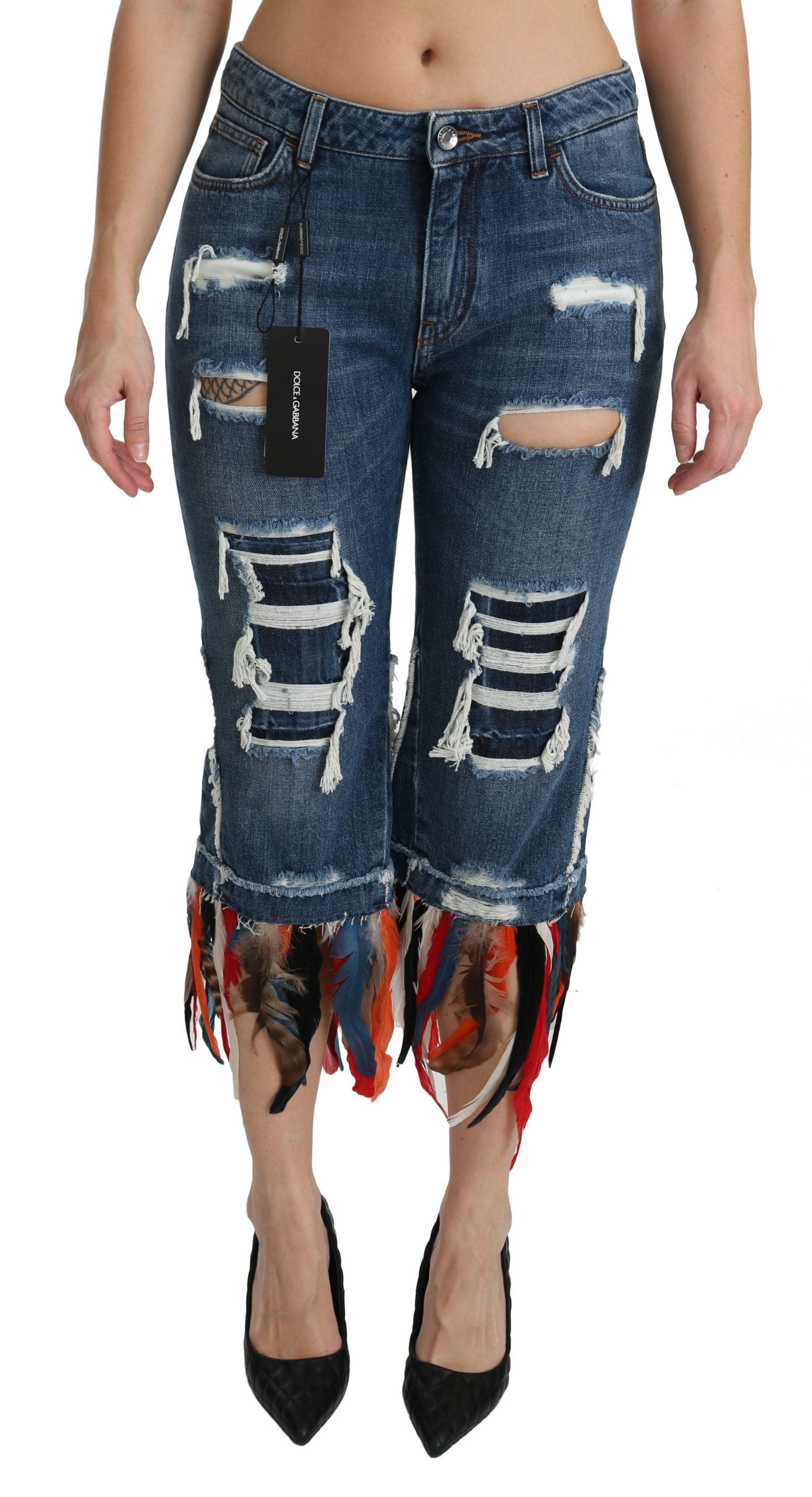 Jeans corti a vita bassa chic