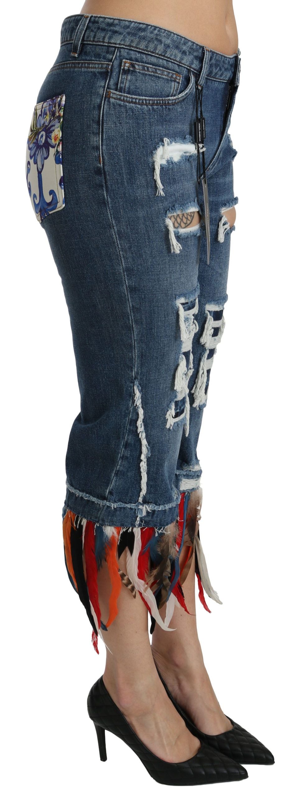 Jeans corti a vita bassa chic