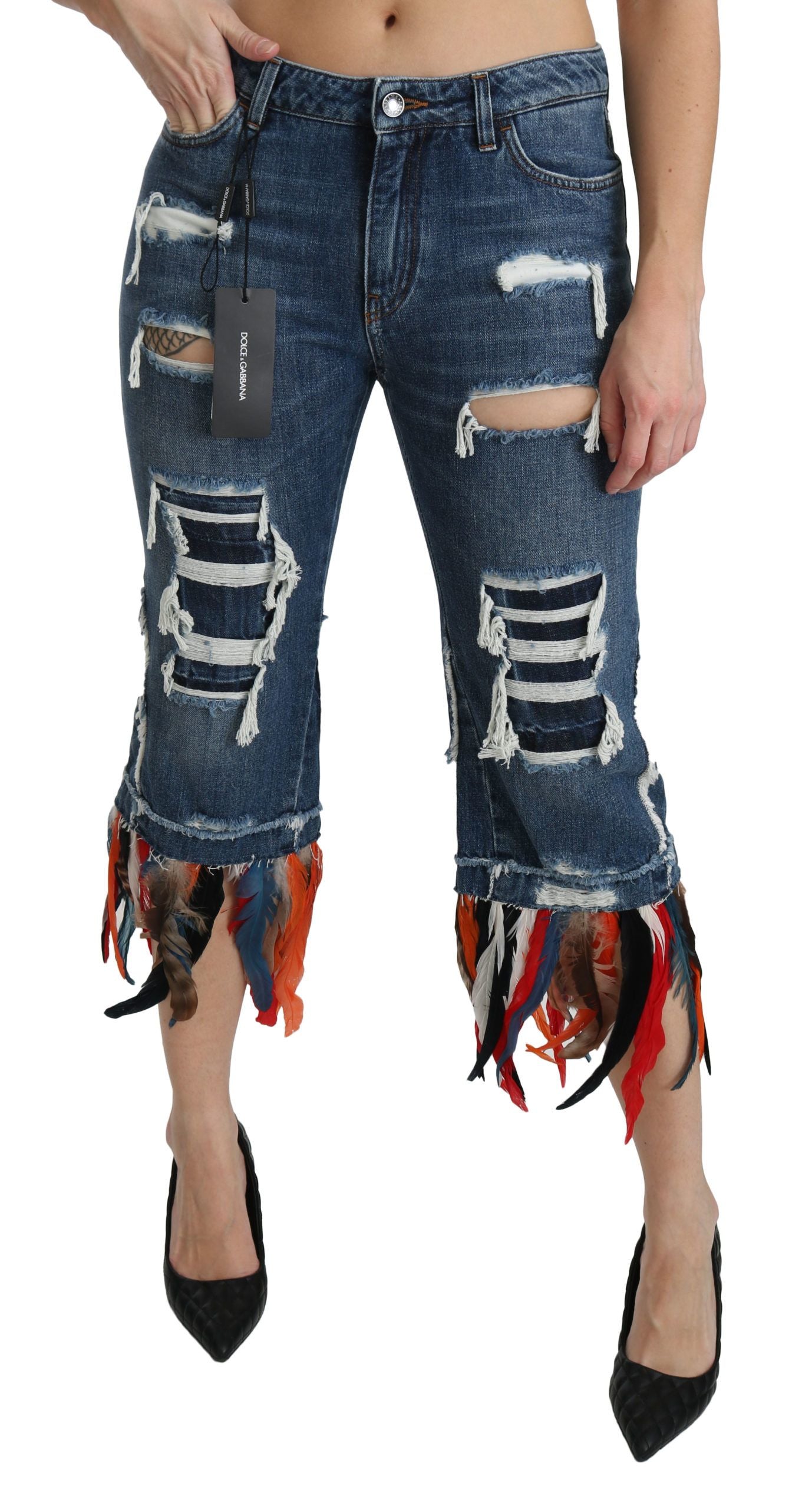 Jeans corti a vita bassa chic