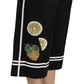Pantaloni palazzo a vita alta cropped in nero limone