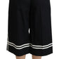 Pantaloni palazzo a vita alta cropped in nero limone