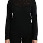 Elegante schwarze Spitzenbluse aus Seidenmischung