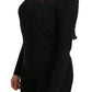 Elegante schwarze Spitzenbluse aus Seidenmischung