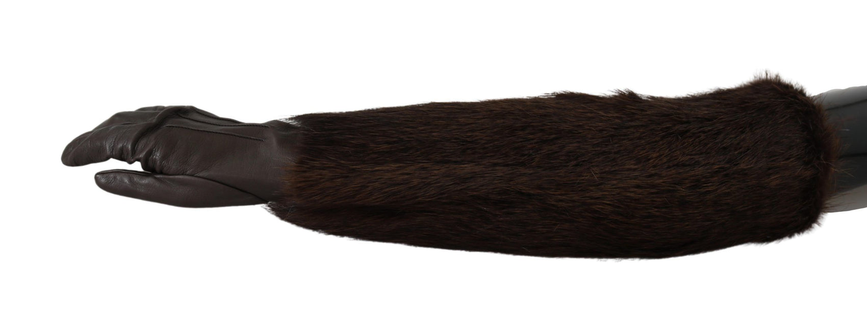 Elegante ellenbogenlange Lederhandschuhe