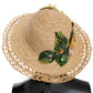 Elegante cappello da pescatore beige floreale