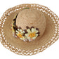 Elegante cappello da pescatore beige floreale