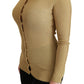Elegante Langarm-Strickjacke in Gold