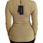 Elegante Langarm-Strickjacke in Gold