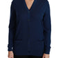 Eleganter blauer Cardigan aus Schurwolle