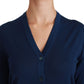 Eleganter blauer Cardigan aus Schurwolle