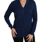 Eleganter blauer Cardigan aus Schurwolle