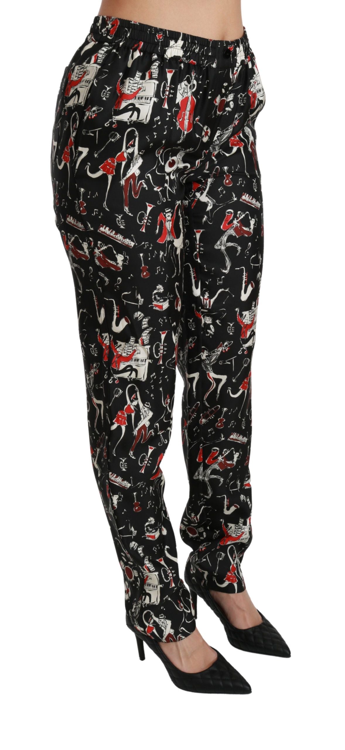 Elegante Slim-Fit-Hose aus Seide mit mittlerer Taille