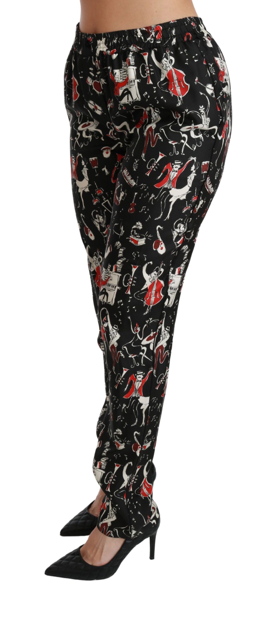 Elegante Slim-Fit-Hose aus Seide mit mittlerer Taille