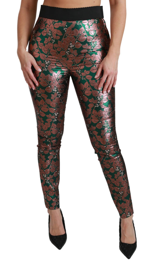 Pantaloni eleganti in foglia di bronzo metallizzato