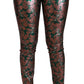 Pantaloni eleganti in foglia di bronzo metallizzato