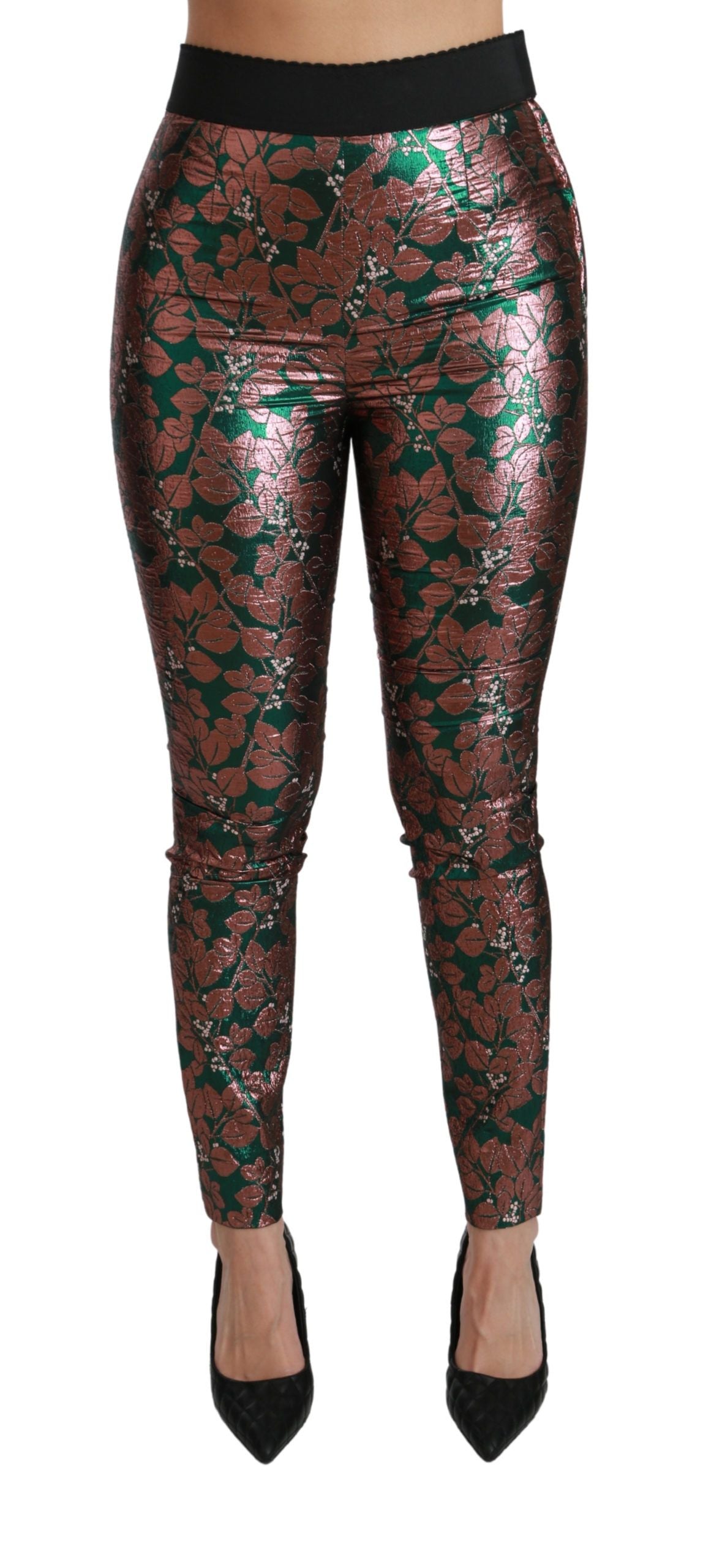 Pantaloni eleganti in foglia di bronzo metallizzato