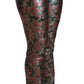 Pantaloni eleganti in foglia di bronzo metallizzato