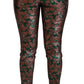 Pantaloni eleganti in foglia di bronzo metallizzato