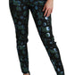 Pantaloni skinny a vita alta floreali