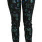 Pantaloni skinny a vita alta floreali