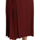 Elegant Red High Waist Virgin Wool Skirt