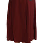 Elegant Red High Waist Virgin Wool Skirt