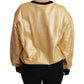 Eleganter goldener Baumwollpullover mit Rundhalsausschnitt