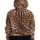 Elegant Leopard Print Hooded Sweater