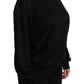 Eleganter schwarzer Pullover aus Baumwolle mit Rundhalsausschnitt