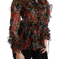 Dolce & Gabbana Black Floral Roses Blouse Silk Top