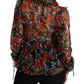 Dolce & Gabbana Black Floral Roses Blouse Silk Top