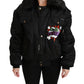 Elegant Black Bomber Jacket with Detachable Features