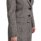 Elegant Multicolor Checked Knee-Length Jacket Coat