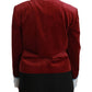 Opulent Red Baroque Detail Blazer