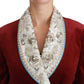 Opulent Red Baroque Detail Blazer