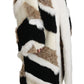 Elegant Multicolor Shearling Cape Coat