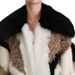 Elegant Multicolor Shearling Cape Coat