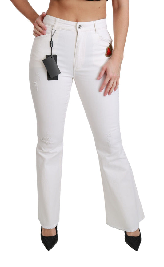 Pantaloni svasati chic a vita media ricamati