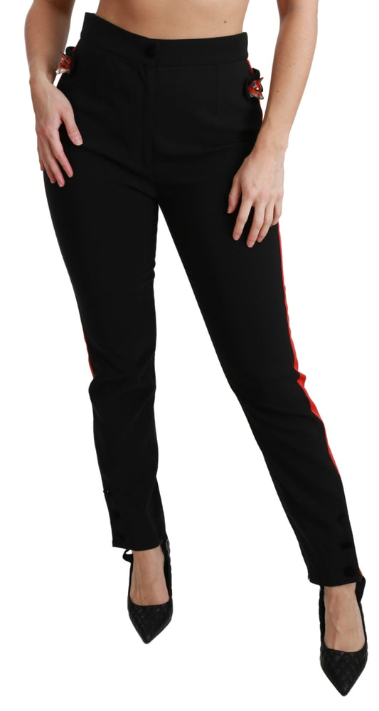 Pantaloni skinny a vita alta chic in nero