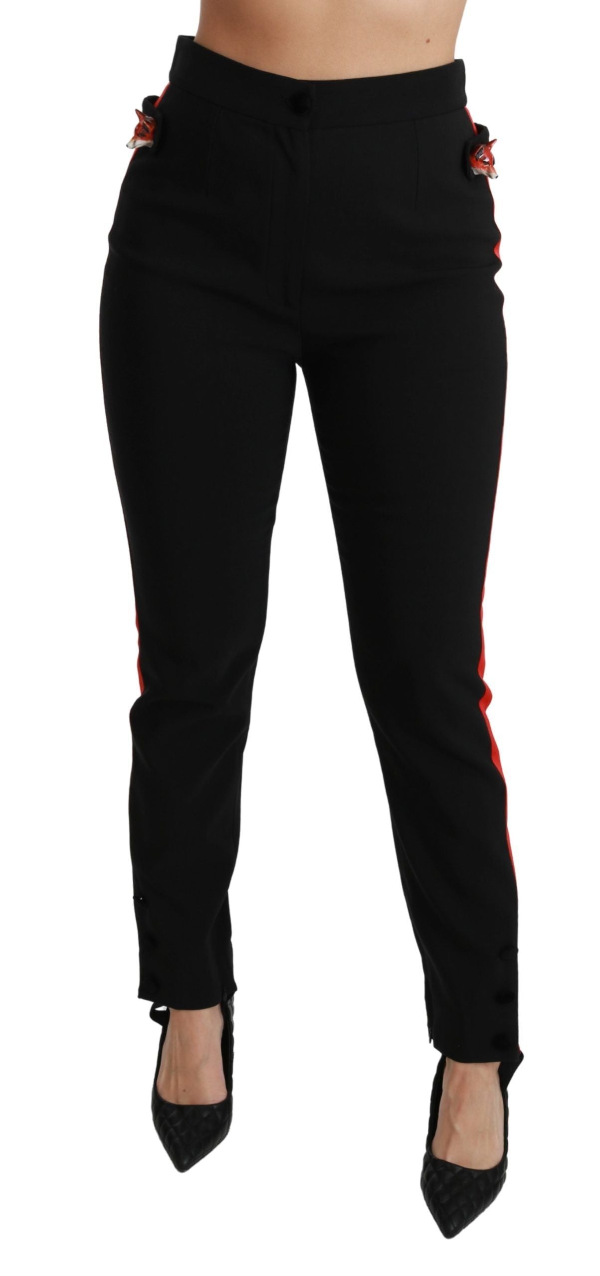 Pantaloni skinny a vita alta chic in nero