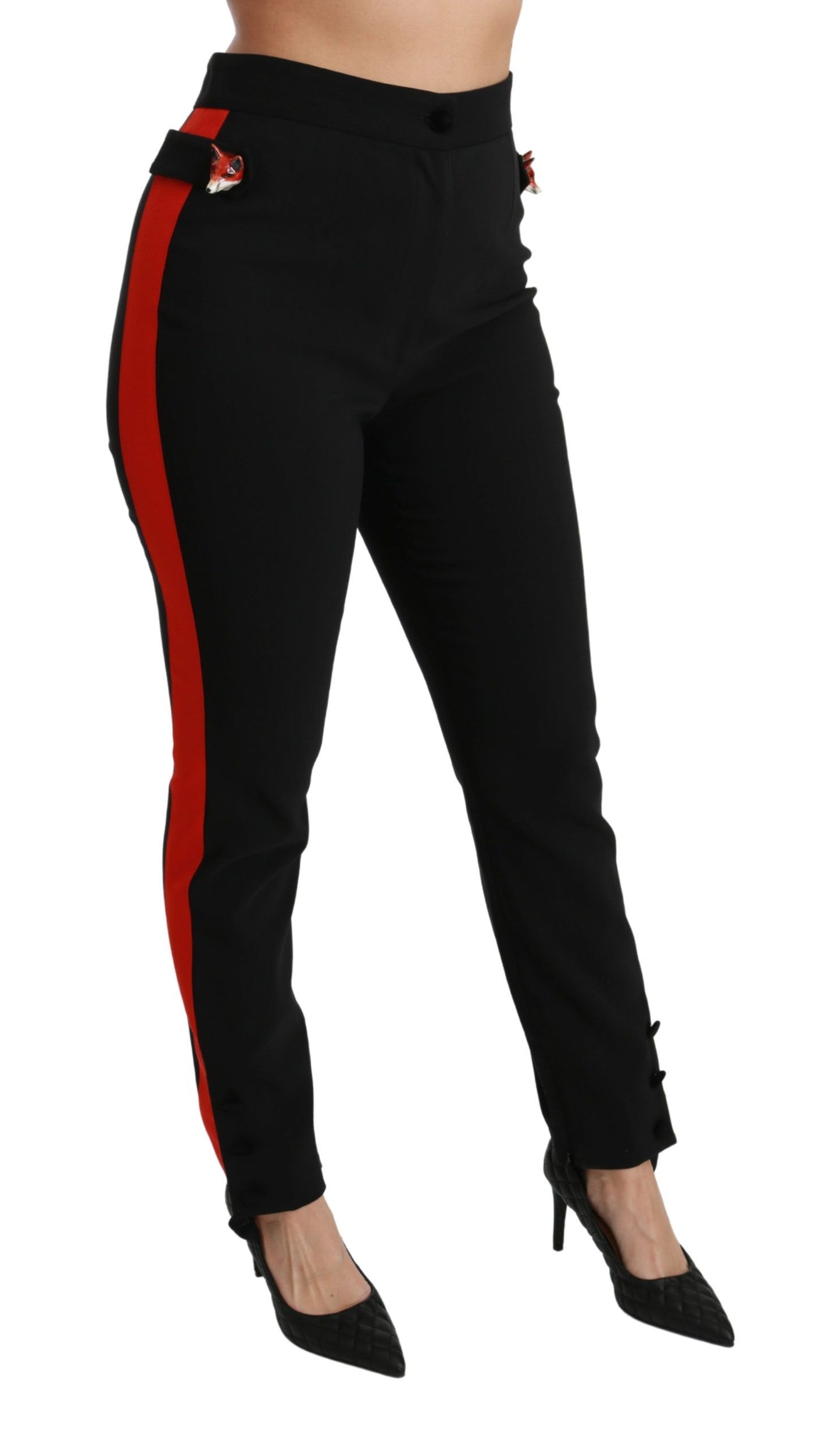 Pantaloni skinny a vita alta chic in nero