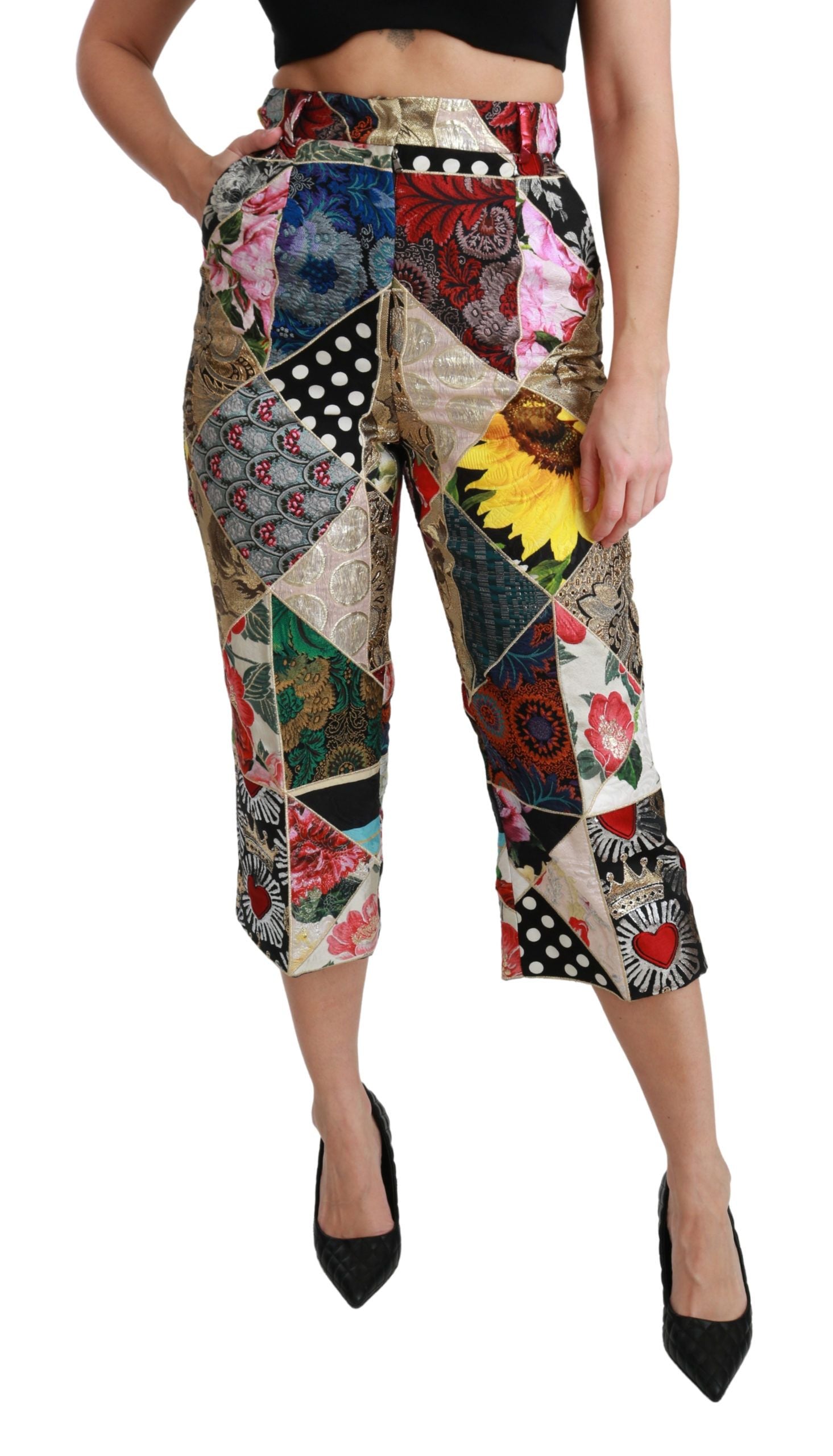 Pantaloni eleganti in misto seta a vita alta